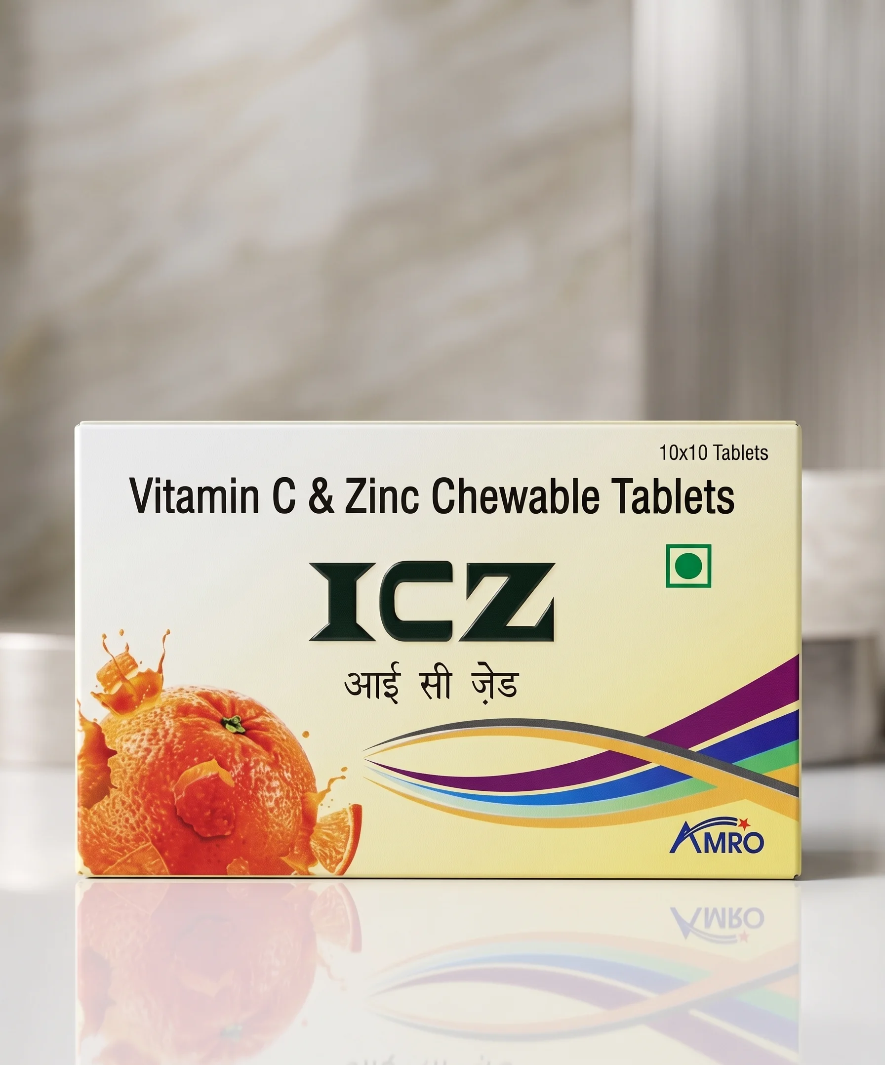 Amro Pharmaceuticals ICZ Tablet - Immune-boosting Vitamin C and Zinc chewable tablet supplying rich everyday defense. - Nutraceuticals formulation