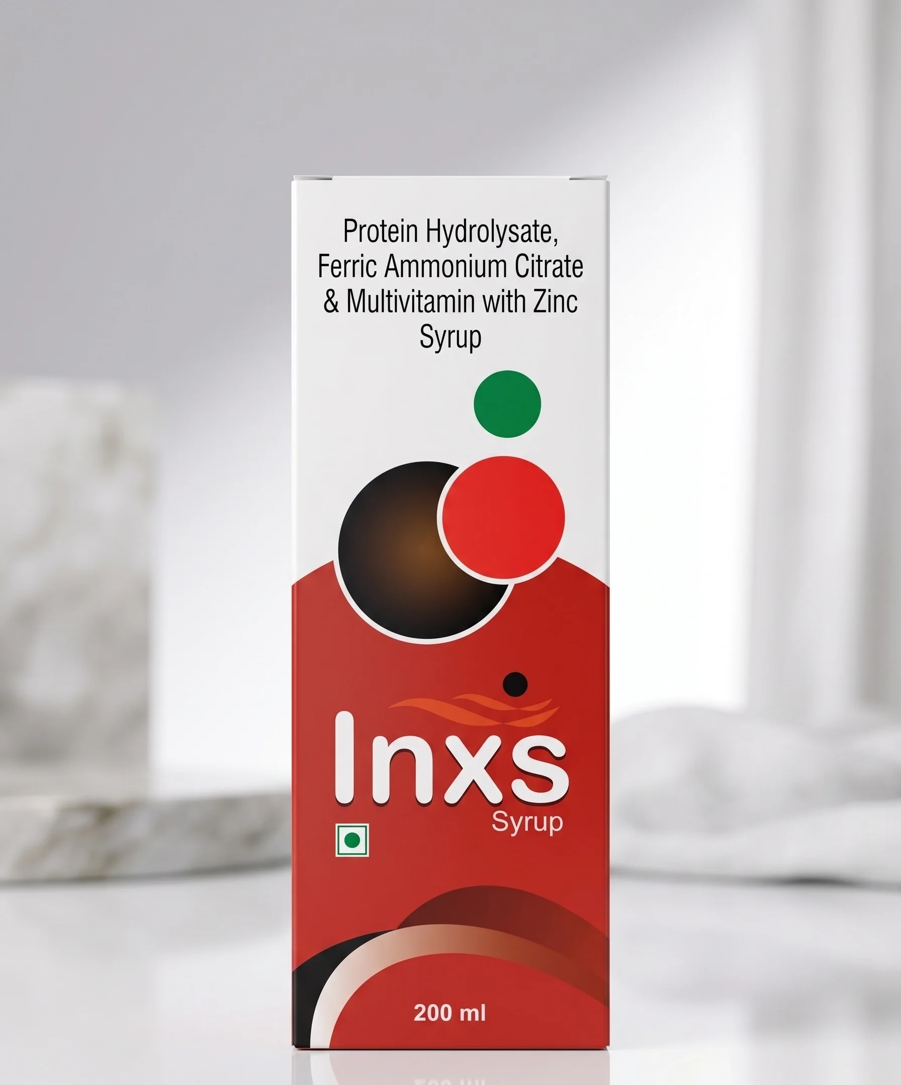 Amro Pharmaceuticals Inxs Syrup - Protein Hydrolysate 20% + Ferric Ammonium Citrate + Folic Acid + Vitamin B1 + Vitamin B2 + Vitamin B12 + Niacinamide + D-Panthenol + Zinc Sulphate - Nutraceuticals formulation
